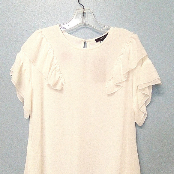 NWT off White Ruffled BOHO SHEER Layer Dress Flowy - Picture 5 of 10